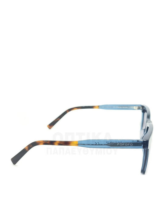 The Glass of Brixton Unisex Sunglasses with Blue Plastic Frame and Purple Gradient Lens BS198 C03