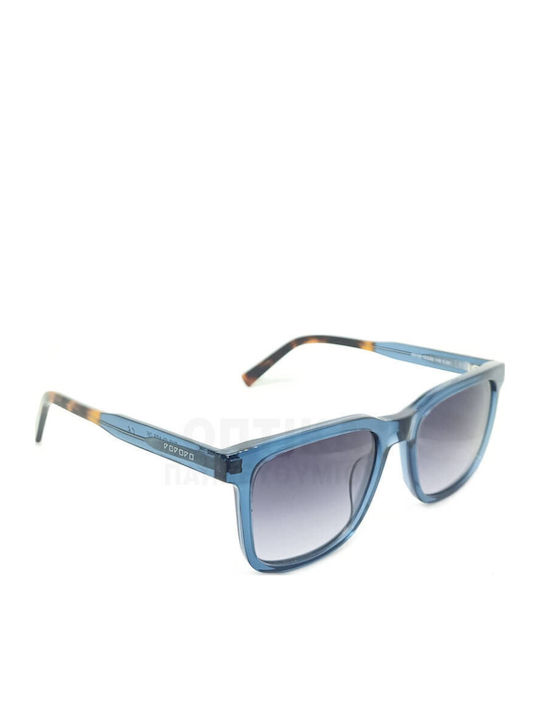 The Glass of Brixton Unisex Sunglasses with Blue Plastic Frame and Purple Gradient Lens BS198 C03