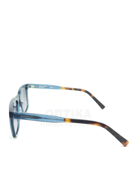 The Glass of Brixton Unisex Sunglasses with Blue Plastic Frame and Purple Gradient Lens BS198 C03