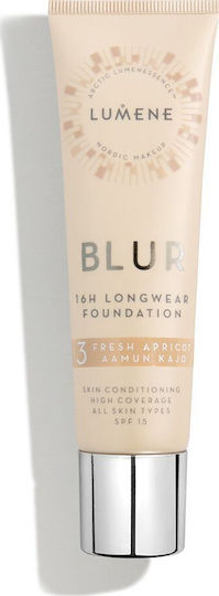 Lumene Longwear Blur Foundation SPF15 3 Fresh Apricot 30ml