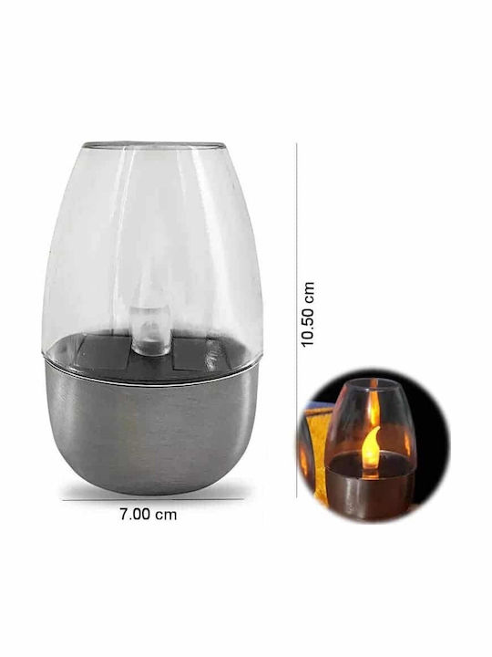 Led7 Solar Christmas Metallic Gray Battery / Electric Candle 7cm LED Waterproof