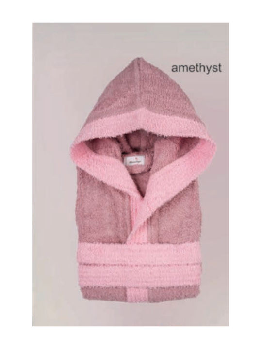 Flamingo Kids Hooded Bathrobe Amethyst Pink