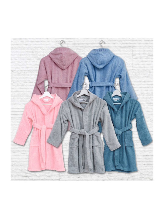 Borea Kids Hooded Bathrobe Teenager Petrol