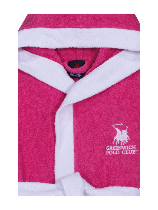 Greenwich Polo Club Παιδικό Μπουρνούζι Φούξια με Κουκούλα