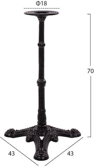 HomeMarkt Βάση Τραπεζιού Μαντεμένια Μαύρη 43x43x70cm