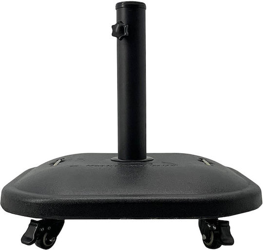 Ankor Umbrella Stand made of Plastic with Wheels in Black Color 50x50x30cm