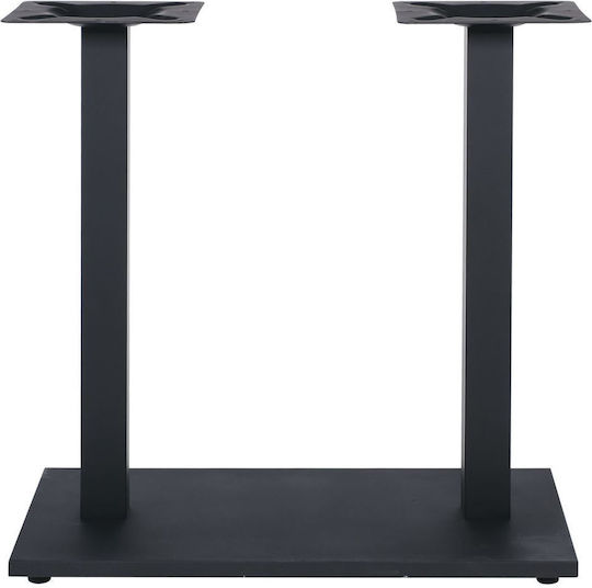Woodwell Prato Table Stand made of Metal with Regulator in Black Color 70x40x72cm