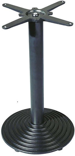 Zita Plus Snack Table Stand made of Cast Iron with Regulator in Black Color 43x43x73cm