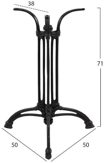 HomeMarkt Table Stand made of Cast Iron in Black Color 50x50x71cm
