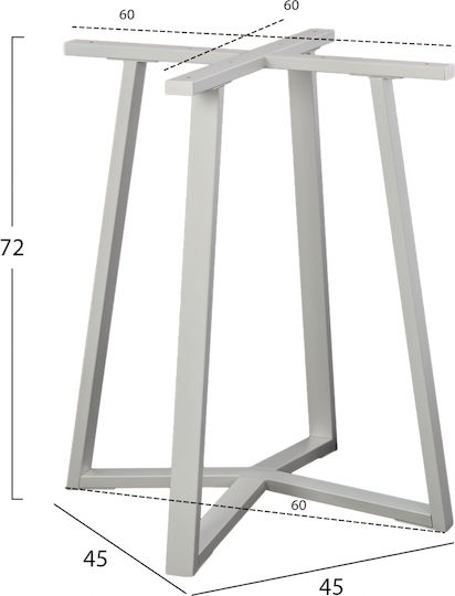 HomeMarkt Стойка за маса от Алуминий Бял 60x60x71см