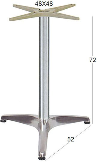 Zita Plus Rina Table Stand made of Aluminum with Regulator Aluminium 52x52x72cm