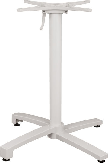 HomeMarkt Pliabilă Stand de masă din Metal cu Regulator în Culoare Alb 69x69x92cm