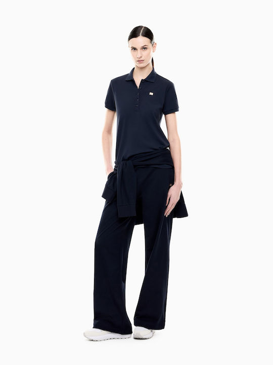 Women's Polo Blouse Short Sleeve Blue
