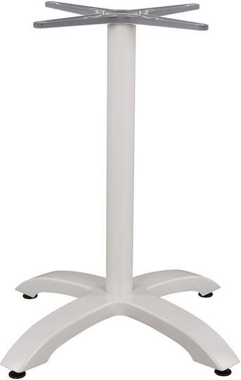 HomeMarkt Stand de masă din Aluminiu cu Regulator în Culoare Alb 66x66x73cm