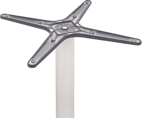 HomeMarkt Stand de masă din Aluminiu cu Regulator în Culoare Alb 66x66x73cm
