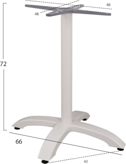 HomeMarkt Stand de masă din Aluminiu cu Regulator în Culoare Alb 66x66x73cm