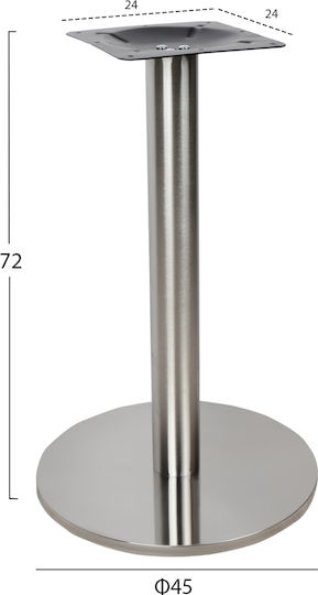 HomeMarkt Inox Stand de masă din Metal în Culoare Argintiu 40x40x72cm