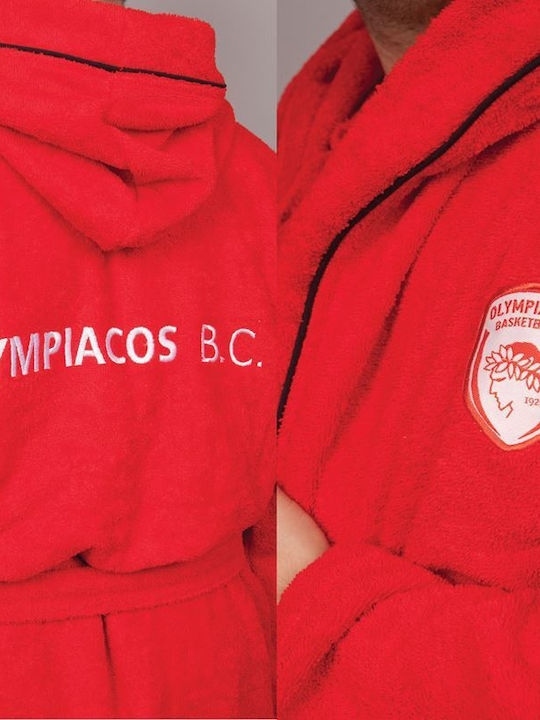 Palamaiki Baby Bathroom Set Hooded Official Team Licensed Olympiacos Red 75x75cm
