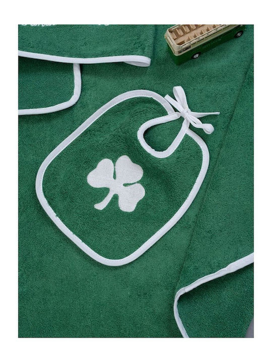 Palamaiki Baby Hooded Bathroom Set Official Team Licensed Panathinaikos Green 75x75cm