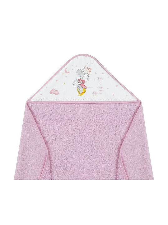 Interbaby Baby Hooded Towel Minnie Pink 100x100cm