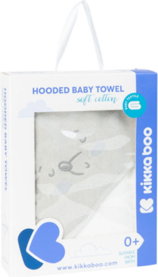 Kikka Boo Baby Bath Towel Hooded Joyful Mice Gray 90x90cm