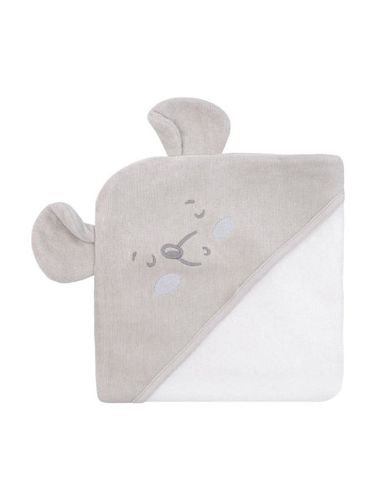 Kikka Boo Baby Bath Towel Hooded Joyful Mice Gray 90x90cm