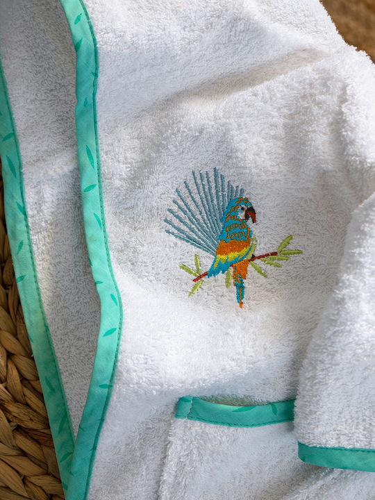 Nima Halat Bebeluș Cu glugă Macaw Alb