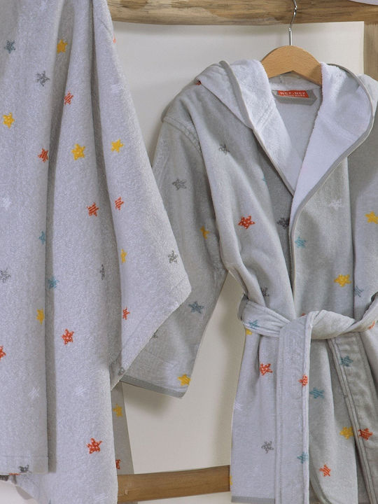 Nef-Nef Homeware Бебешко пончо Худи Little Star Сив