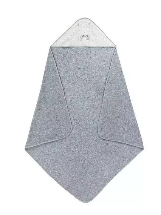 Interbaby Βρεφικό Σετ Λουτρού με Κουκούλα Swing Γκρι 100x100εκ.