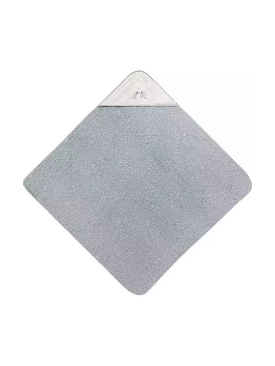 Interbaby Βρεφικό Σετ Λουτρού με Κουκούλα Swing Γκρι 100x100εκ.