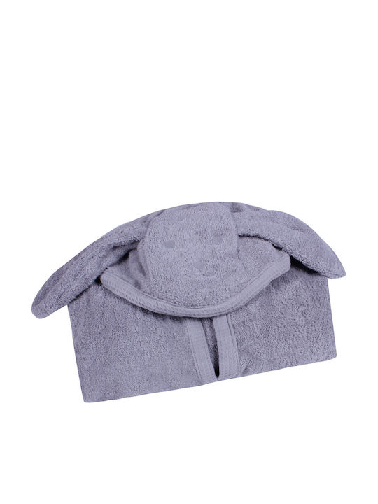 Minene Baby Bath Towel Hooded Bunny Gray 115x80cm