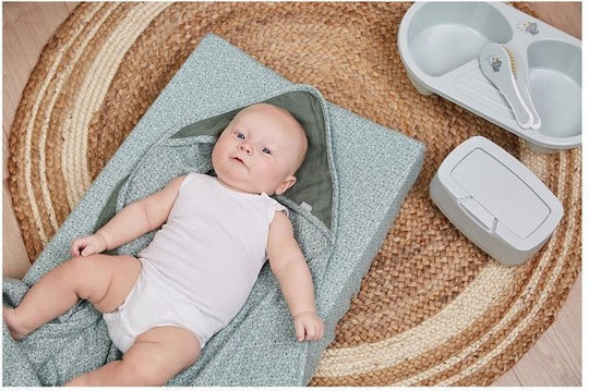 Bebejou Baby Hooded Bath Towel Green 85x75cm