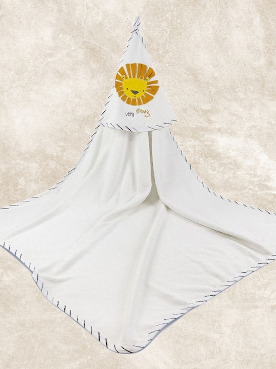 Bibaby Baby Hooded Towel with Hood White 85x90cm