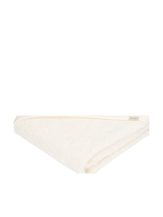 Little Dutch Βρεφική Κάπα-Μπουρνούζι με Κουκούλα Pure Soft White 75x75εκ.