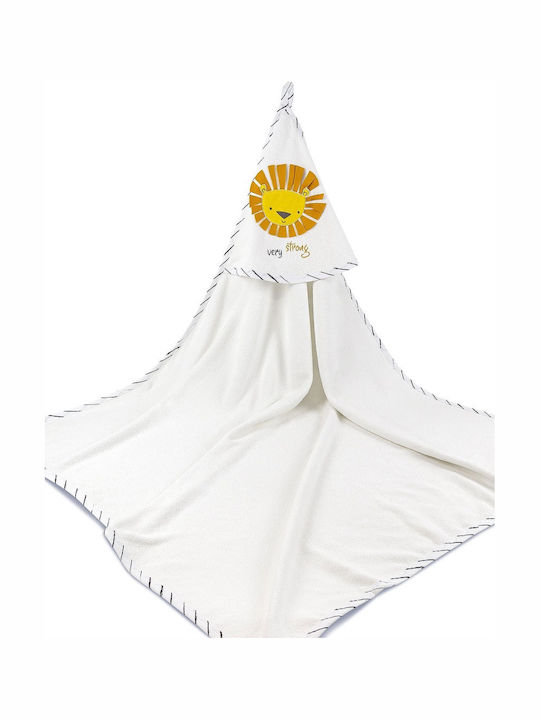 Bibaby Baby Hooded Towel with Hood White 85x90cm