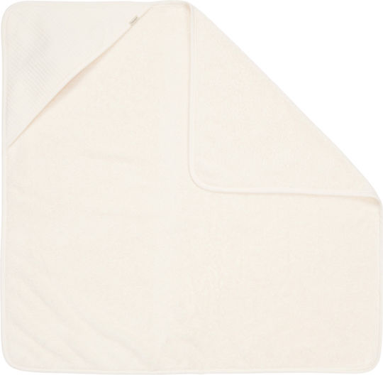 Little Dutch Baby Hooded Towel with Hood Pure Soft White 75x75cm