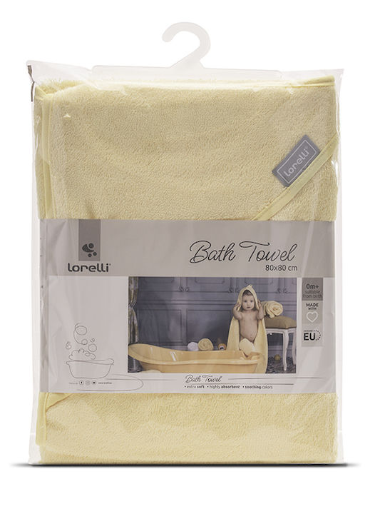 Lorelli Baby Hooded Towel Hooded Yellow 80x80cm