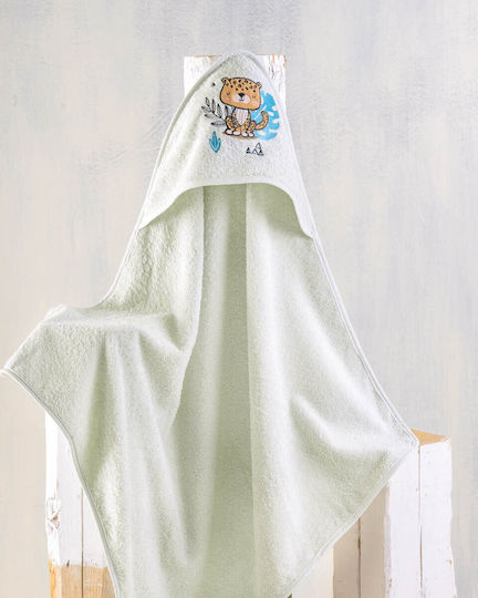 Rythmos Baby Hooded Towel Liono Grey 75x75cm