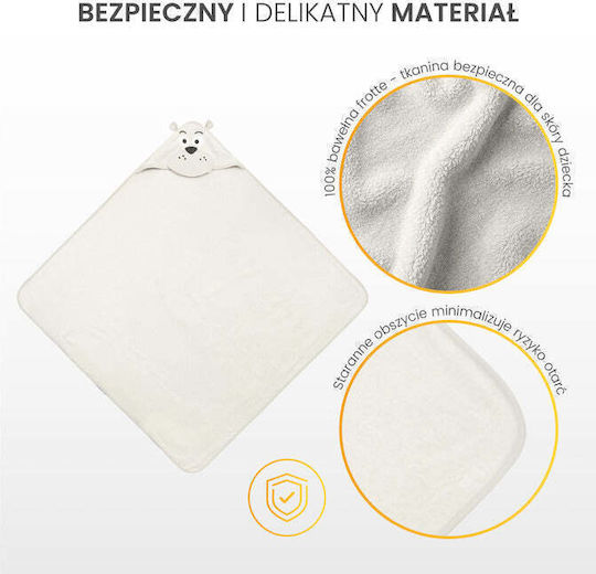 Sensillo Baby Hooded Towel White 100x100cm