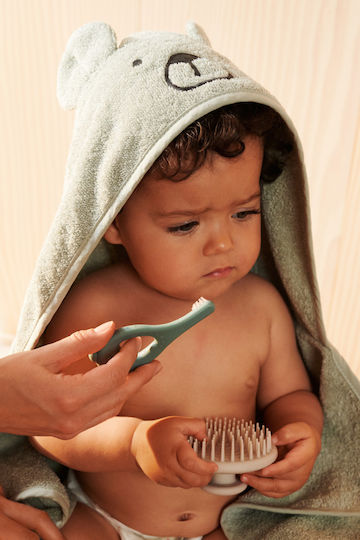 Liewood Vilas Bear Dove Blue Hooded Baby Bath Towel