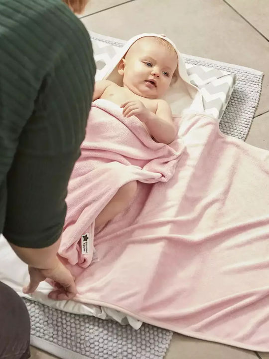 Tommee Tippee Βρεφική Κάπα-Μπουρνούζι με Κουκούλα Ροζ