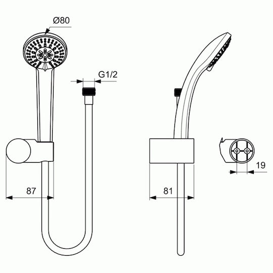 Ideal Standard Idealrain S3 Handheld Showerhead with Hose