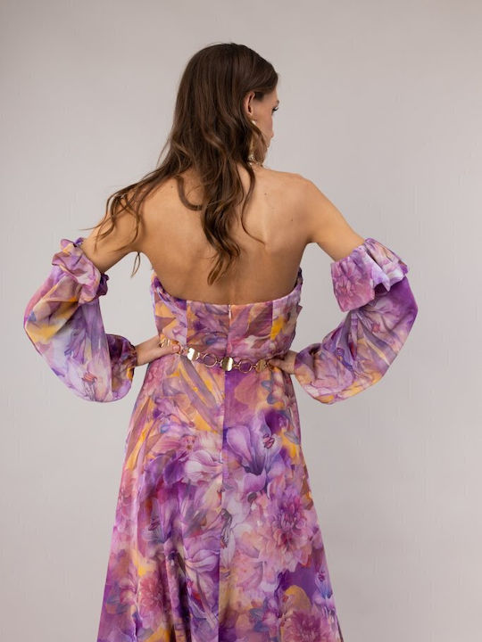 Summer Maxi Evening Dress Purple