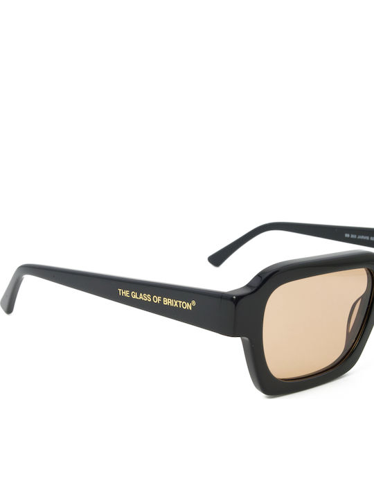 The Glass of Brixton Unisex Γυαλιά Ηλίου με Μαύρο Κοκκάλινο Σκελετό και Πορτοκαλί Φακό BS265 00