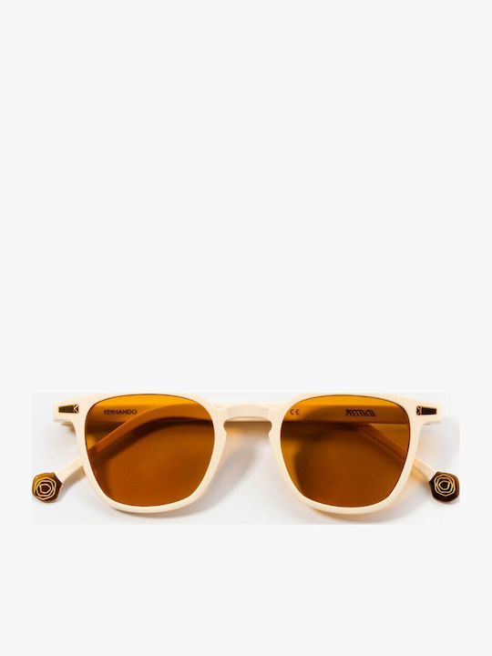 Kyme Damen Sonnenbrille mit Beige Kunststoff Gestell und Braun Linse FERNANDO 10