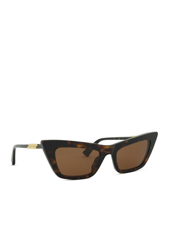 Bottega Veneta Unisex Sunglasses with Brown Horn-Rimmed Frame and Brown Lenses BV1446S 002