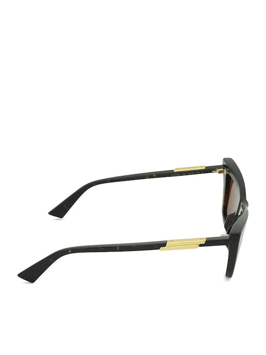 Bottega Veneta Unisex Sunglasses with Brown Horn-Rimmed Frame and Brown Lenses BV1446S 002