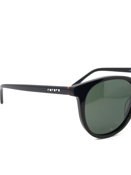 The Glass of Brixton Men's Sunglasses with Black Horn-Rimmed Frame and Grey Lenses BS284 00