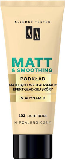 Aa Make Up Matt Mattifying Smoothing Foundation 103 Light Beige 30ml