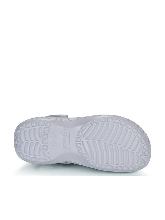 Crocs Classic Platform Clog Damen Holzschuhe Grau
